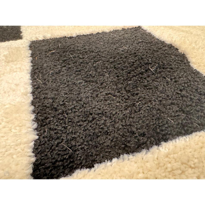 Elio 69924 Modern Geometric Checkerboard Carved Soft-Touch High-Density Hi-Low Variable Textured Pile Polypropylene/Polyester Mix Black/White Rug-Think Rugs-Rug Love - The Most Loved Rug Store