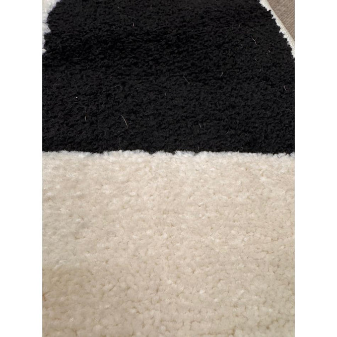 Elio 69924 Modern Geometric Checkerboard Carved Soft-Touch High-Density Hi-Low Variable Textured Pile Polypropylene/Polyester Mix Black/White Rug-Think Rugs-Rug Love - The Most Loved Rug Store