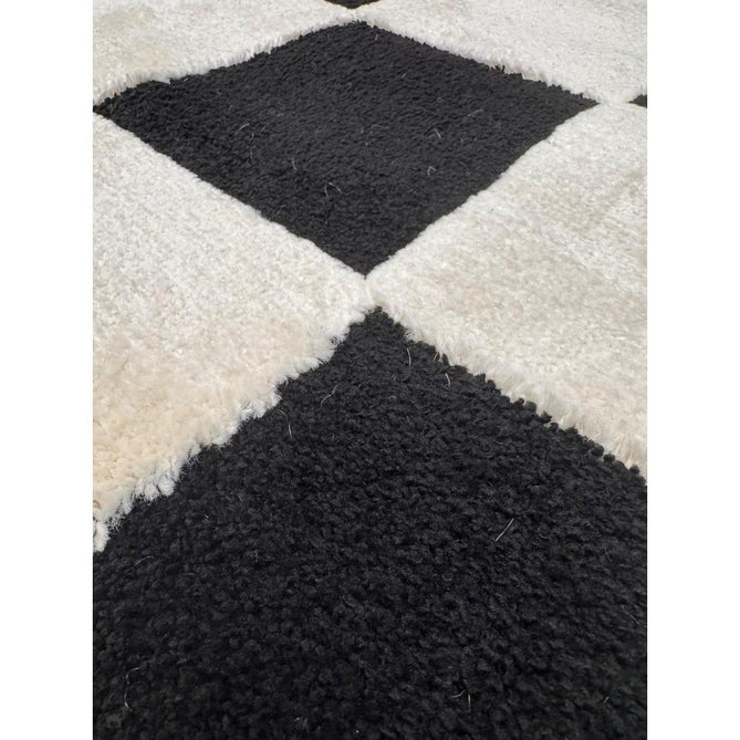 Elio 69924 Modern Geometric Checkerboard Carved Soft-Touch High-Density Hi-Low Variable Textured Pile Polypropylene/Polyester Mix Black/White Rug-Think Rugs-Rug Love - The Most Loved Rug Store
