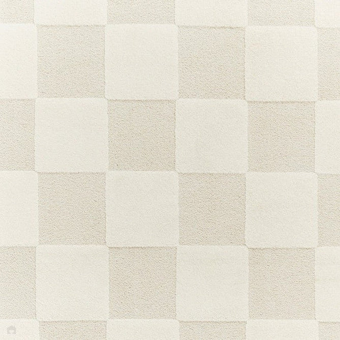 Elio 69924 Modern Geometric Checkerboard Carved Soft-Touch High-Density Hi-Low Variable Textured Pile Polypropylene/Polyester Mix Cream Rug-Think Rugs-Rug Love - The Most Loved Rug Store