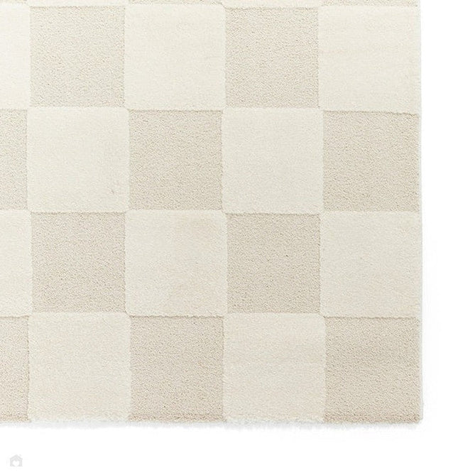 Elio 69924 Modern Geometric Checkerboard Carved Soft-Touch High-Density Hi-Low Variable Textured Pile Polypropylene/Polyester Mix Cream Rug-Think Rugs-Rug Love - The Most Loved Rug Store