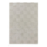 Elio 69924 Modern Geometric Checkerboard Carved Soft-Touch High-Density Hi-Low Variable Textured Pile Polypropylene/Polyester Mix Silver Rug