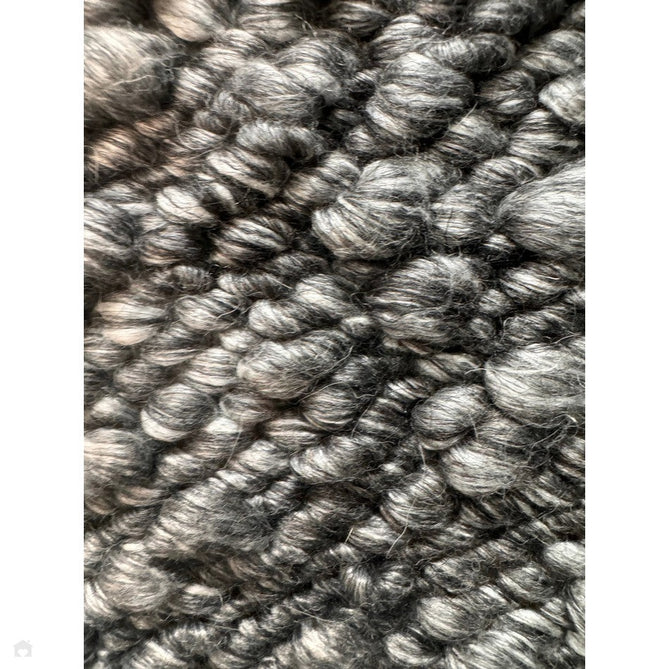 Elm Modern Plain Chunky Boucle Hand-Woven High-Density Heavyweight Textured Wool & Viscose Mix Flatweave Charcoal Grey Rug-Asiatic Carpets-Rug Love - The Most Loved Rug Store