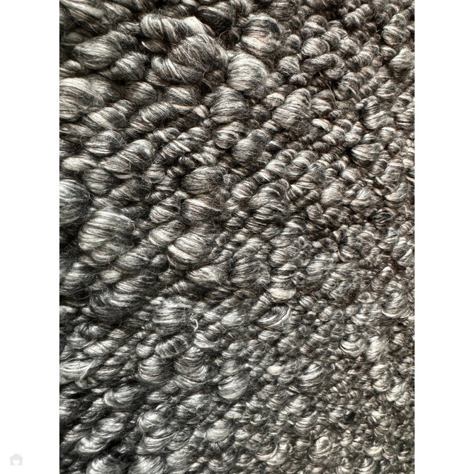 Elm Modern Plain Chunky Boucle Hand-Woven High-Density Heavyweight Textured Wool & Viscose Mix Flatweave Charcoal Grey Rug-Asiatic Carpets-Rug Love - The Most Loved Rug Store