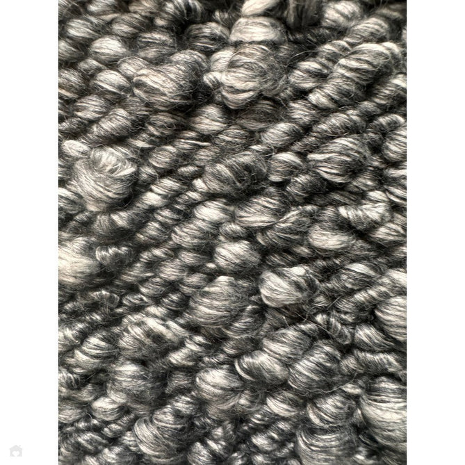 Elm Modern Plain Chunky Boucle Hand-Woven High-Density Heavyweight Textured Wool & Viscose Mix Flatweave Charcoal Grey Rug-Asiatic Carpets-Rug Love - The Most Loved Rug Store