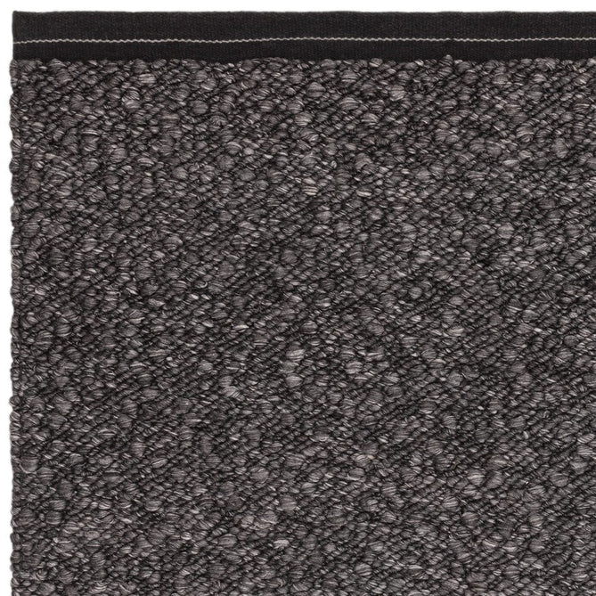 Elm Modern Plain Chunky Boucle Hand-Woven High-Density Heavyweight Textured Wool & Viscose Mix Flatweave Charcoal Grey Rug-Asiatic Carpets-Rug Love - The Most Loved Rug Store
