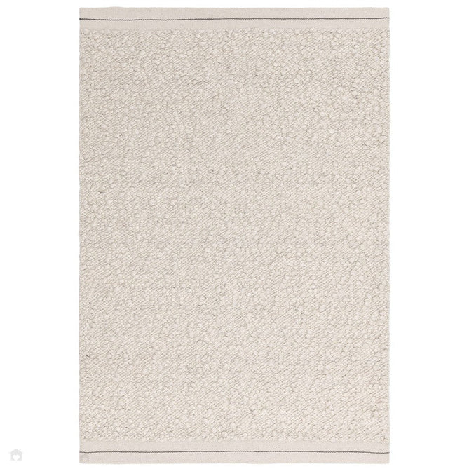 Elm Modern Plain Chunky Boucle Hand-Woven High-Density Heavyweight Textured Wool & Viscose Mix Flatweave Ivory Rug 160 x 230 cm-Shop Returns-Rug Love - The Most Loved Rug Store
