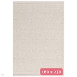 Elm Modern Plain Chunky Boucle Hand-Woven High-Density Heavyweight Textured Wool & Viscose Mix Flatweave Ivory Rug 160 x 230 cm
