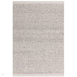 Elm Modern Plain Chunky Boucle Hand-Woven High-Density Heavyweight Textured Wool & Viscose Mix Flatweave Silver/Grey Rug