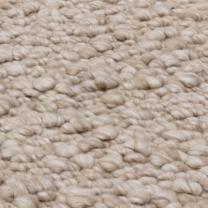 Elm Modern Plain Chunky Boucle Hand-Woven High-Density Heavyweight Textured Wool & Viscose Mix Flatweave Taupe/Natural Rug-Asiatic Carpets-Rug Love - The Most Loved Rug Store