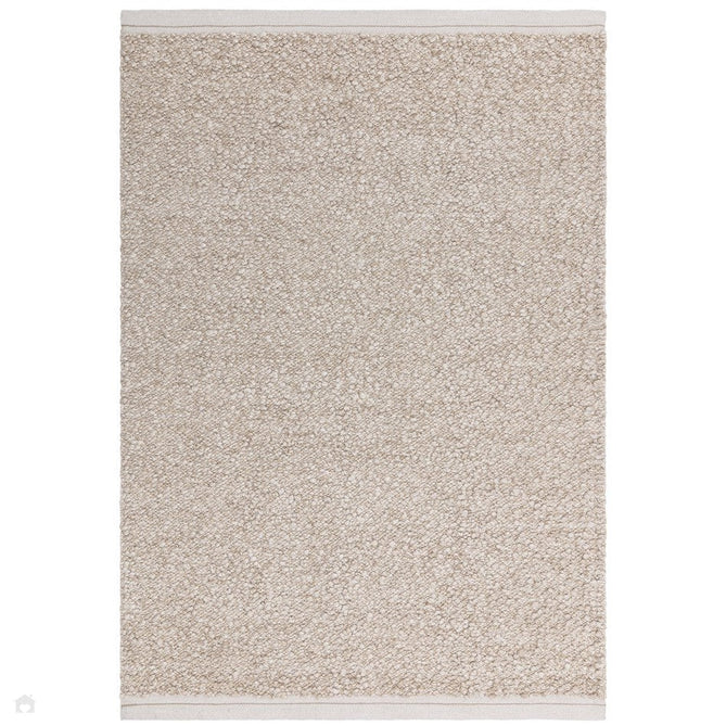 Elm Modern Plain Chunky Boucle Hand-Woven High-Density Heavyweight Textured Wool & Viscose Mix Flatweave Taupe/Natural Rug-Asiatic Carpets-Rug Love - The Most Loved Rug Store