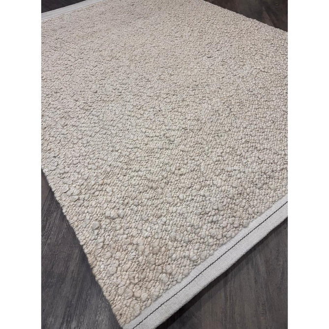 Elm Modern Plain Hand-Woven Chunky Textured Varied Size Boucle High-Density Heavyweight Wool & Viscose Mix Flatweave Ivory Rug-Asiatic Carpets-Rug Love - The Most Loved Rug Store