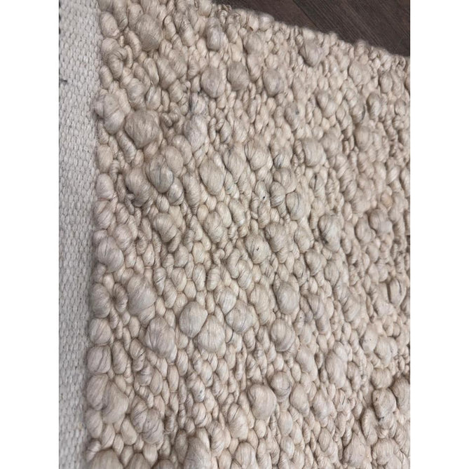 Elm Modern Plain Hand-Woven Chunky Textured Varied Size Boucle High-Density Heavyweight Wool & Viscose Mix Flatweave Ivory Rug-Asiatic Carpets-Rug Love - The Most Loved Rug Store