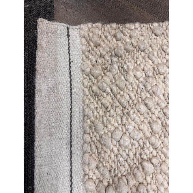 Elm Modern Plain Hand-Woven Chunky Textured Varied Size Boucle High-Density Heavyweight Wool & Viscose Mix Flatweave Ivory Rug-Asiatic Carpets-Rug Love - The Most Loved Rug Store