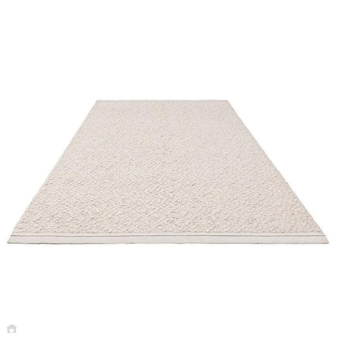 Elm Modern Plain Hand-Woven Chunky Textured Varied Size Boucle High-Density Heavyweight Wool & Viscose Mix Flatweave Ivory Rug-Asiatic Carpets-Rug Love - The Most Loved Rug Store