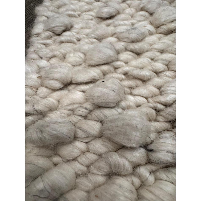 Elm Modern Plain Hand-Woven Chunky Textured Varied Size Boucle High-Density Heavyweight Wool & Viscose Mix Flatweave Ivory Rug-Asiatic Carpets-Rug Love - The Most Loved Rug Store