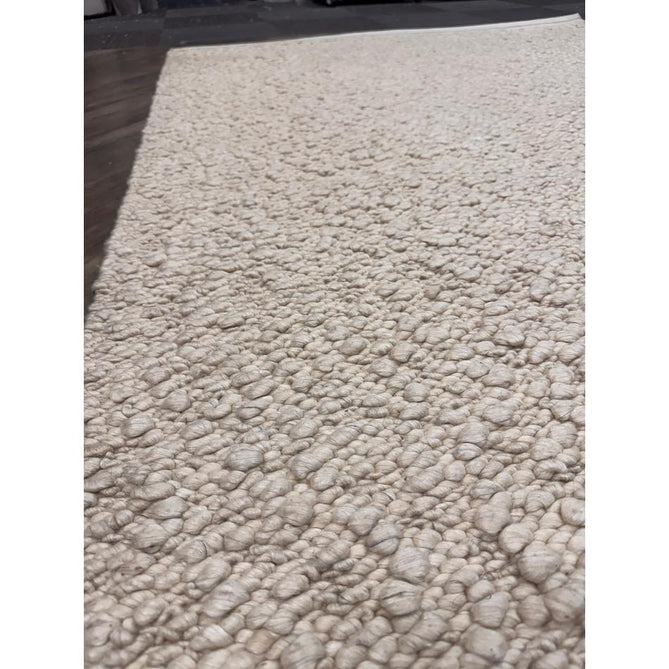 Elm Modern Plain Hand-Woven Chunky Textured Varied Size Boucle High-Density Heavyweight Wool & Viscose Mix Flatweave Ivory Rug-Asiatic Carpets-Rug Love - The Most Loved Rug Store