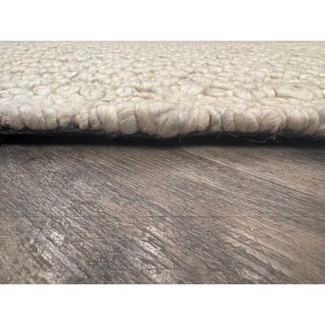 Elm Modern Plain Hand-Woven Chunky Textured Varied Size Boucle High-Density Heavyweight Wool & Viscose Mix Flatweave Ivory Rug-Asiatic Carpets-Rug Love - The Most Loved Rug Store