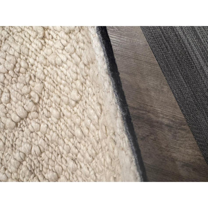 Elm Modern Plain Hand-Woven Chunky Textured Varied Size Boucle High-Density Heavyweight Wool & Viscose Mix Flatweave Ivory Rug-Asiatic Carpets-Rug Love - The Most Loved Rug Store