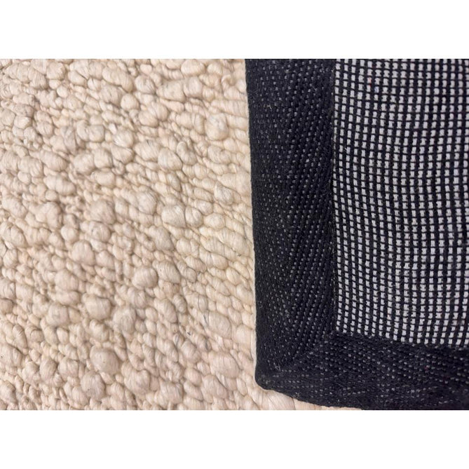 Elm Modern Plain Hand-Woven Chunky Textured Varied Size Boucle High-Density Heavyweight Wool & Viscose Mix Flatweave Ivory Rug-Asiatic Carpets-Rug Love - The Most Loved Rug Store