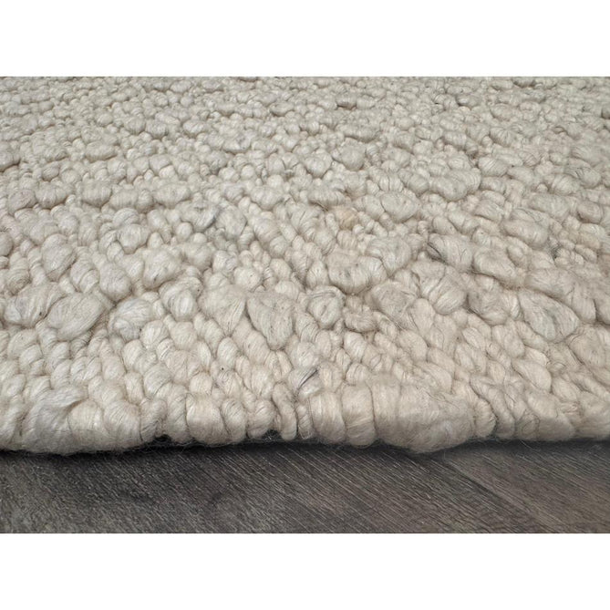 Elm Modern Plain Hand-Woven Chunky Textured Varied Size Boucle High-Density Heavyweight Wool & Viscose Mix Flatweave Ivory Rug-Asiatic Carpets-Rug Love - The Most Loved Rug Store