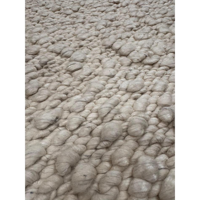 Elm Modern Plain Hand-Woven Chunky Textured Varied Size Boucle High-Density Heavyweight Wool & Viscose Mix Flatweave Ivory Rug-Asiatic Carpets-Rug Love - The Most Loved Rug Store