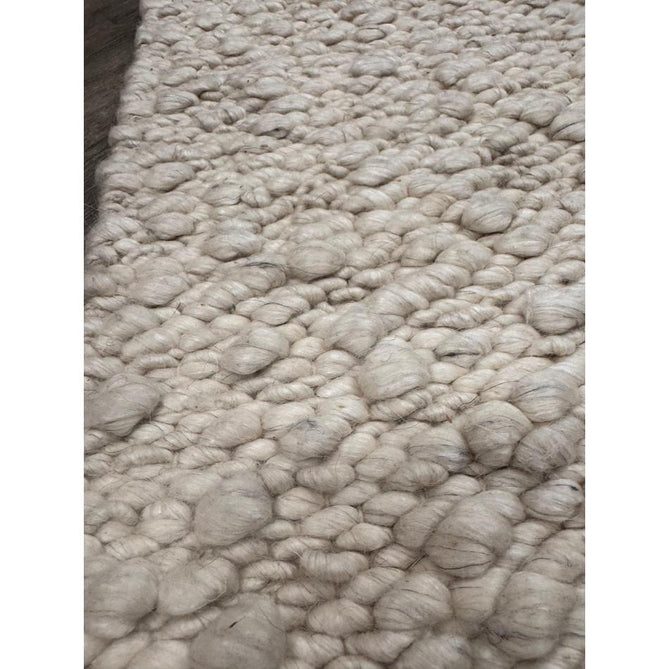 Elm Modern Plain Hand-Woven Chunky Textured Varied Size Boucle High-Density Heavyweight Wool & Viscose Mix Flatweave Ivory Rug-Asiatic Carpets-Rug Love - The Most Loved Rug Store