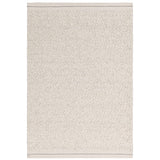 Elm Modern Plain Hand-Woven Chunky Textured Varied Size Boucle High-Density Heavyweight Wool & Viscose Mix Flatweave Ivory Rug