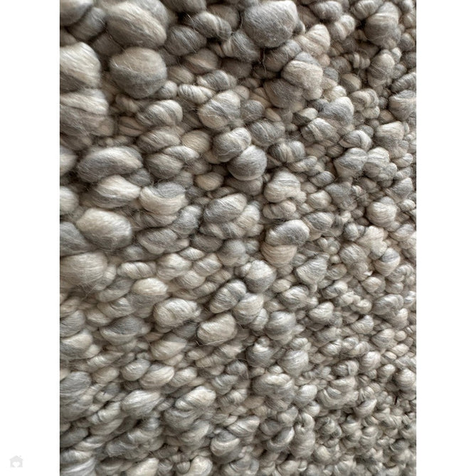 Elm Modern Plain Hand-Woven Chunky Textured Varied Size Boucle High-Density Heavyweight Wool & Viscose Mix Flatweave Silver/Grey Rug-Asiatic Carpets-Rug Love - The Most Loved Rug Store