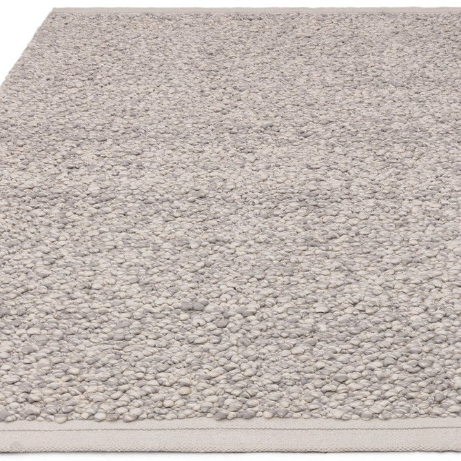 Elm Modern Plain Hand-Woven Chunky Textured Varied Size Boucle High-Density Heavyweight Wool & Viscose Mix Flatweave Silver/Grey Rug-Asiatic Carpets-Rug Love - The Most Loved Rug Store