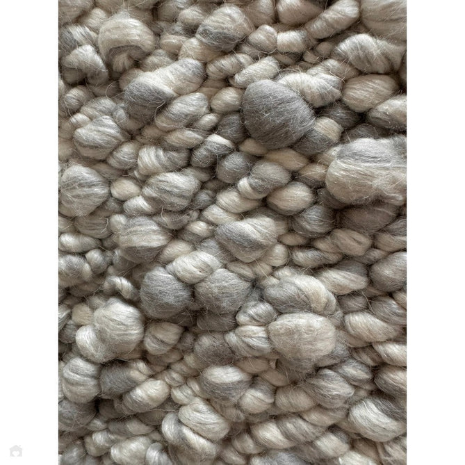 Elm Modern Plain Hand-Woven Chunky Textured Varied Size Boucle High-Density Heavyweight Wool & Viscose Mix Flatweave Silver/Grey Rug-Asiatic Carpets-Rug Love - The Most Loved Rug Store