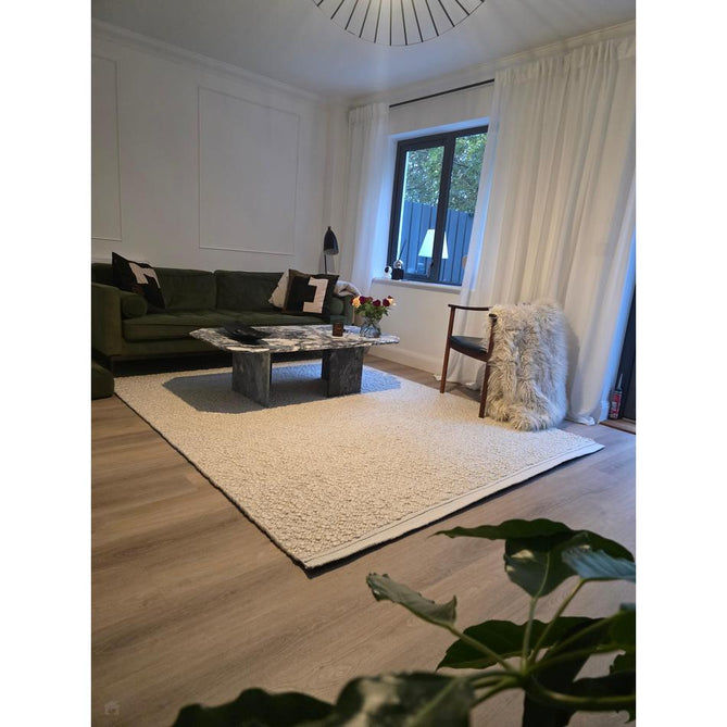 Elm Modern Plain Shimmer Hand-Woven Chunky Textured Varied Size Boucle High-Density Heavyweight Wool & Viscose Blend Looped Pile Ivory Rug-Asiatic Carpets-Rug Love - The Most Loved Rug Store