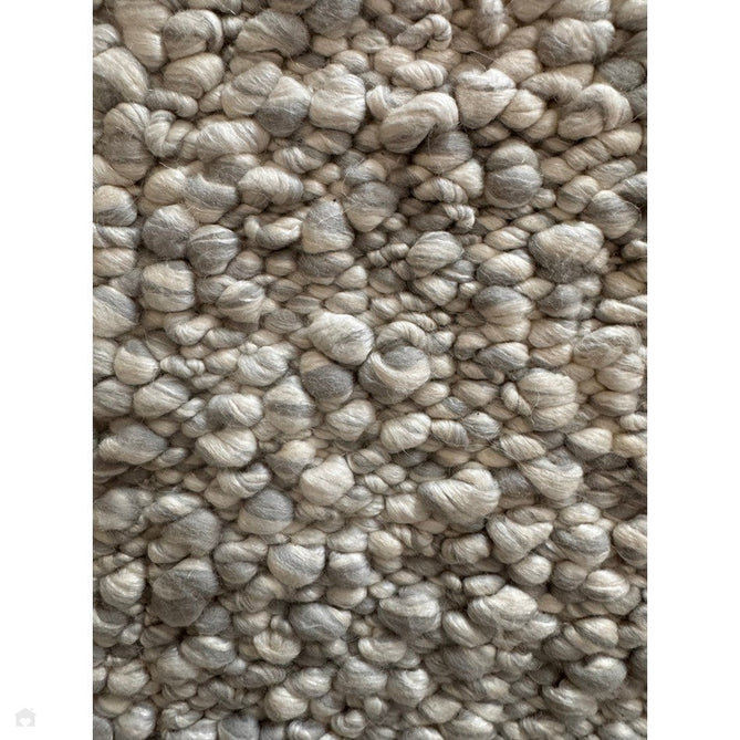 Elm Modern Plain Shimmer Hand-Woven Chunky Textured Varied Size Boucle High-Density Heavyweight Wool & Viscose Blend Looped Pile Silver/Grey/Ivory Rug-Asiatic Carpets-Rug Love - The Most Loved Rug Store