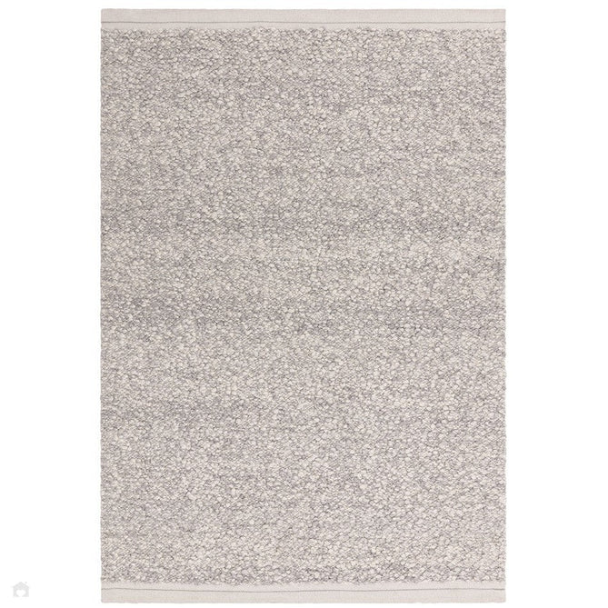 Elm Modern Plain Shimmer Hand-Woven Chunky Textured Varied Size Boucle High-Density Heavyweight Wool & Viscose Blend Looped Pile Silver/Grey/Ivory Rug-Asiatic Carpets-Rug Love - The Most Loved Rug Store