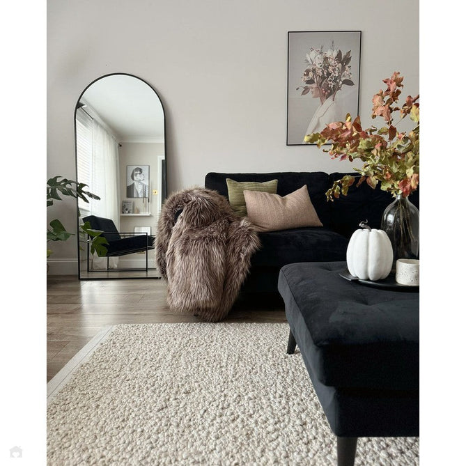 Elm Modern Plain Shimmer Hand-Woven Chunky Textured Varied Size Boucle High-Density Heavyweight Wool & Viscose Blend Looped Pile Taupe/Natural Beige/Cream Rug-Asiatic Carpets-Rug Love - The Most Loved Rug Store