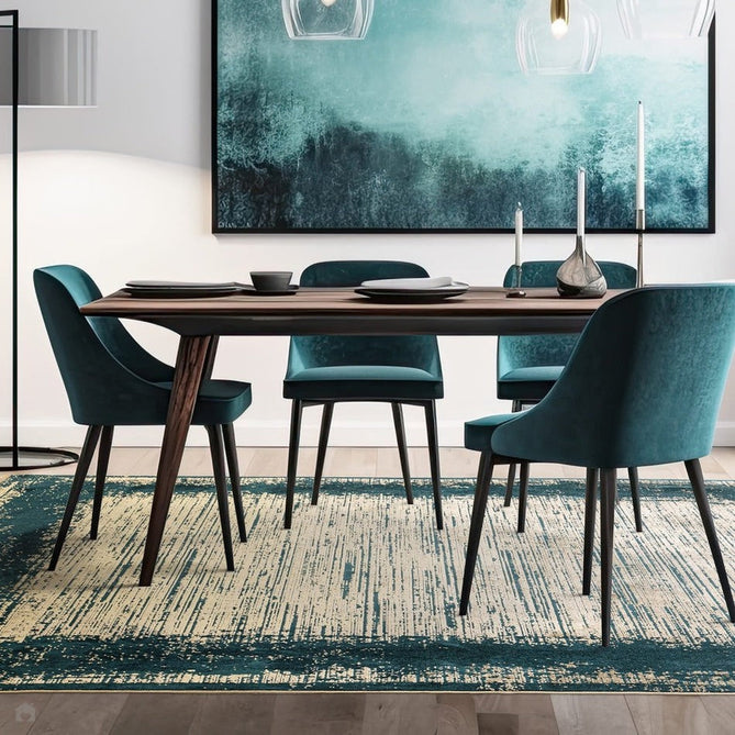 Elodie Modern Abstract Metallic Shimmer Bordered Overdyed Textured Soft-Touch Flatweave Emerald/Gold Rug-Asiatic Carpets-Rug Love - The Most Loved Rug Store