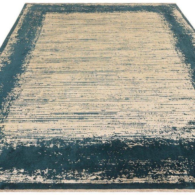 Elodie Modern Abstract Metallic Shimmer Bordered Overdyed Textured Soft-Touch Flatweave Emerald/Gold Rug-Asiatic Carpets-Rug Love - The Most Loved Rug Store