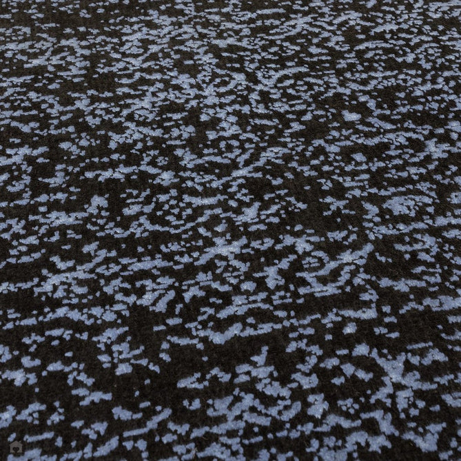 Elodie Modern Abstract Metallic Shimmer Bordered Overdyed Textured Soft-Touch Flatweave Indigo Blue/Black Rug-Asiatic Carpets-Rug Love - The Most Loved Rug Store