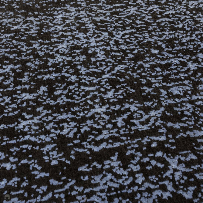 Elodie Modern Abstract Metallic Shimmer Bordered Overdyed Textured Soft-Touch Flatweave Indigo Blue/Black Rug-Asiatic Carpets-Rug Love - The Most Loved Rug Store