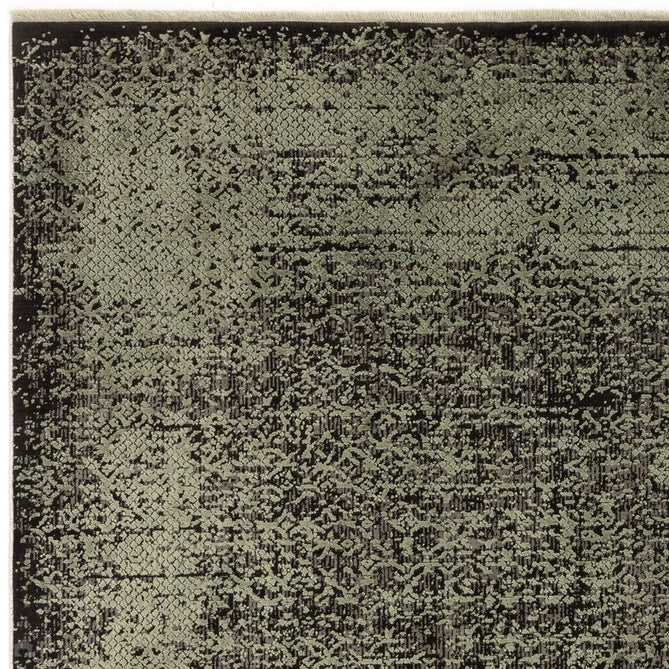 Elodie Modern Abstract Metallic Shimmer Bordered Overdyed Textured Soft-Touch Flatweave Sage Green/Black Rug-Asiatic Carpets-Rug Love - The Most Loved Rug Store
