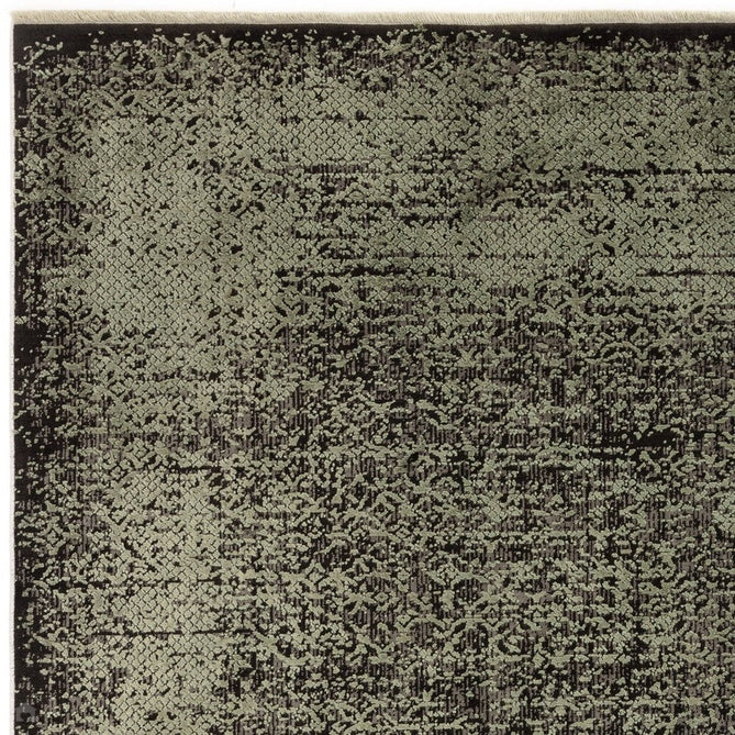Elodie Modern Abstract Metallic Shimmer Bordered Overdyed Textured Soft-Touch Flatweave Sage Green/Black Rug-Asiatic Carpets-Rug Love - The Most Loved Rug Store