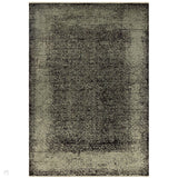 Elodie Modern Abstract Metallic Shimmer Bordered Overdyed Textured Soft-Touch Flatweave Sage Green/Black Rug