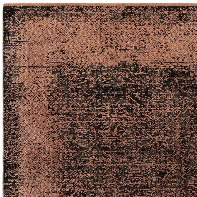 Elodie Modern Abstract Metallic Shimmer Bordered Overdyed Textured Soft-Touch Flatweave Terracotta/Black Rug-Asiatic Carpets-Rug Love - The Most Loved Rug Store