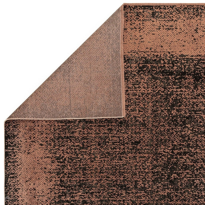 Elodie Modern Abstract Metallic Shimmer Bordered Overdyed Textured Soft-Touch Flatweave Terracotta/Black Rug-Asiatic Carpets-Rug Love - The Most Loved Rug Store