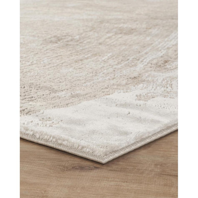 Elysium Expression ELY02 Modern Abstract Distressed Metallic Shimmer Soft Textured Velvet Touch Polyblend Low Profile Short Pile Pearl White/Warm Beige/Taupe/Ivory/Champagne Gold Runner-Desire Rugs-Rug Love - The Most Loved Rug Store