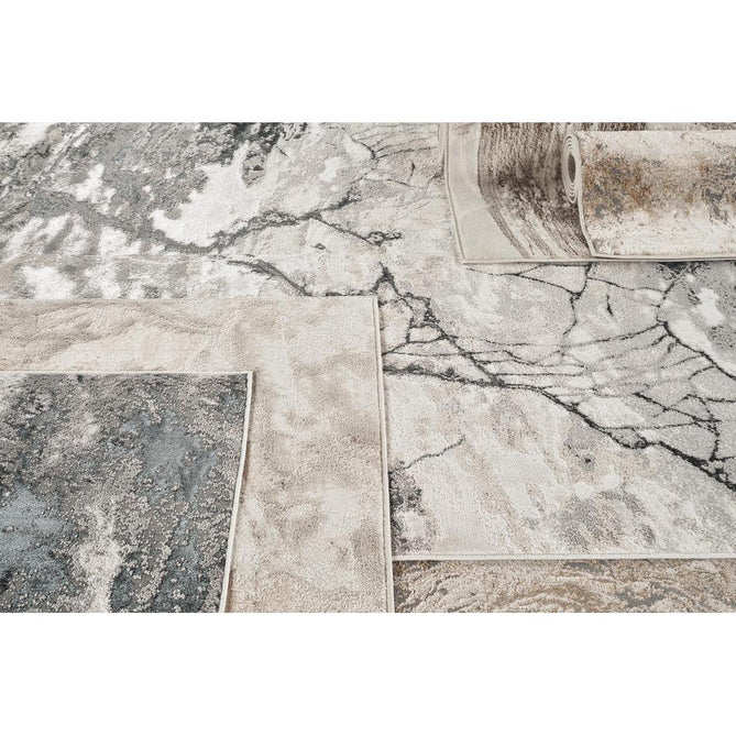 Elysium Mist ELY04 Modern Abstract Distressed Metallic Shimmer Soft Textured Velvet Touch Polyblend Low Profile Short Pile Steel Grey/Charcoal Grey/Pewter/Ash Grey/Ivory/Silver Sheen Rug-Desire Rugs-Rug Love - The Most Loved Rug Store