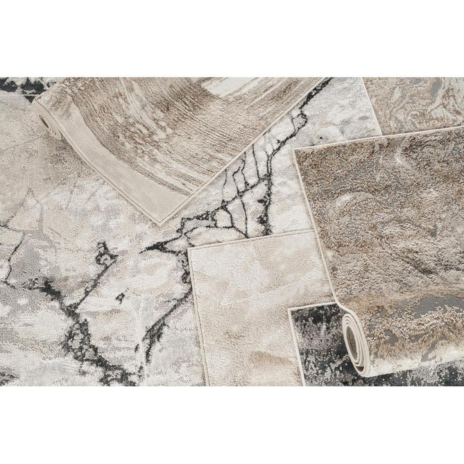 Elysium Mist ELY04 Modern Abstract Distressed Metallic Shimmer Soft Textured Velvet Touch Polyblend Low Profile Short Pile Steel Grey/Charcoal Grey/Pewter/Ash Grey/Ivory/Silver Sheen Rug-Desire Rugs-Rug Love - The Most Loved Rug Store