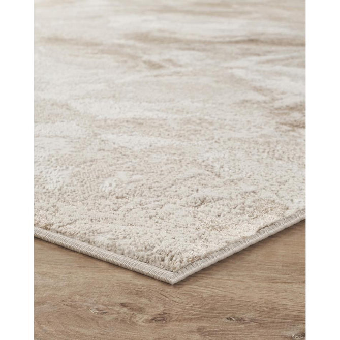 Elysium Nebula ELY05 Modern Abstract Distressed Metallic Shimmer Soft Textured Velvet Touch Polyblend Low Profile Short Pile Pearl White/Warm Beige/Taupe/Soft Sand/Ivory/Champagne Gold Sheen Rug-Desire Rugs-Rug Love - The Most Loved Rug Store