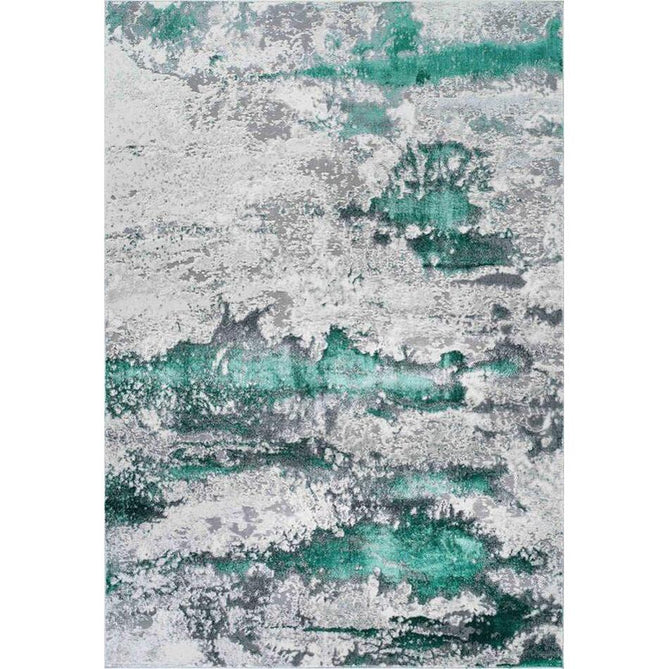 Emperor 310 Onyx EMP10 Modern Abstract Distressed Metallic Shimmer Soft Textured Hi-Lo Polyblend Short Pile Aqua Green/Steel Grey/Ivory/Silver/Charcoal Grey/Soft Taupe Rug-Desire Rugs-Rug Love - The Most Loved Rug Store