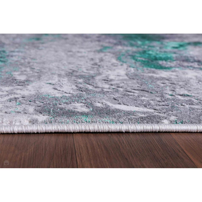 Emperor 310 Onyx EMP10 Modern Abstract Distressed Metallic Shimmer Soft Textured Hi-Lo Polyblend Short Pile Aqua Runner-Desire Rugs-Rug Love - The Most Loved Rug Store